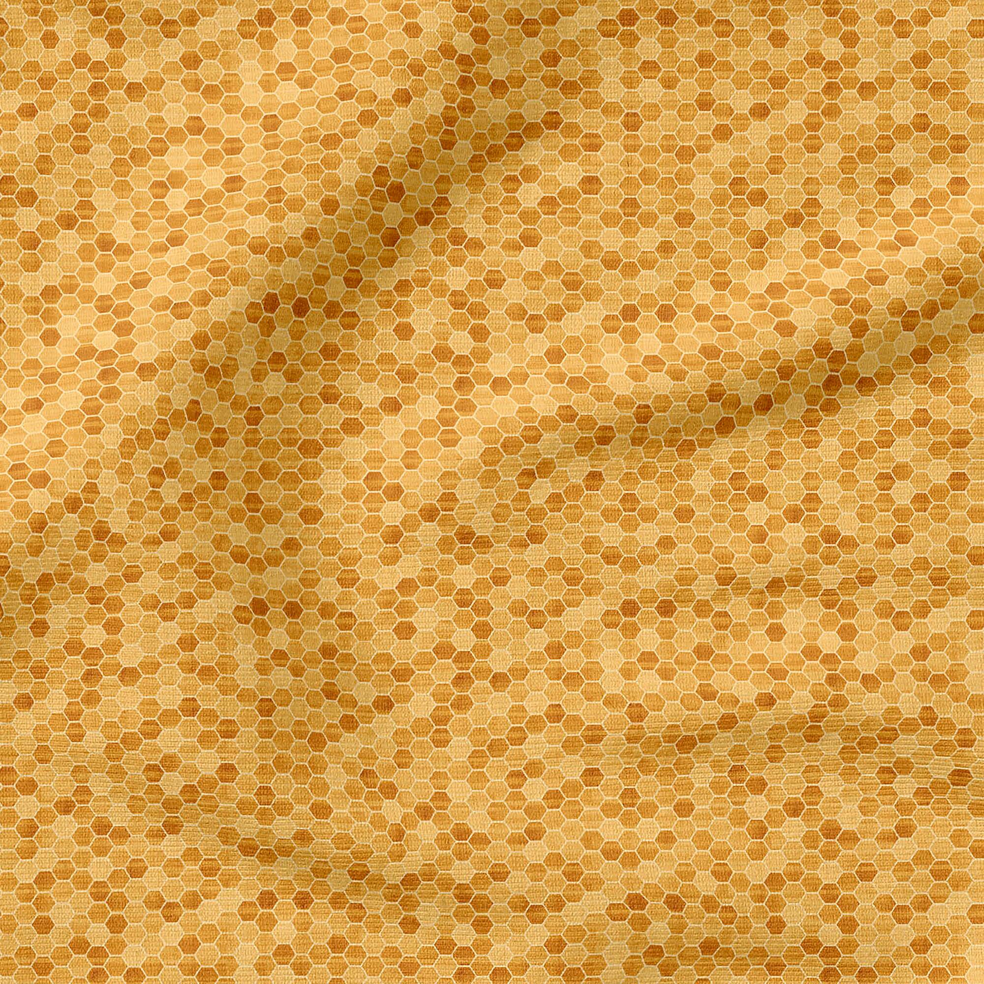 Fabric Editions Yellow Honeycomb Cotton Fabric
